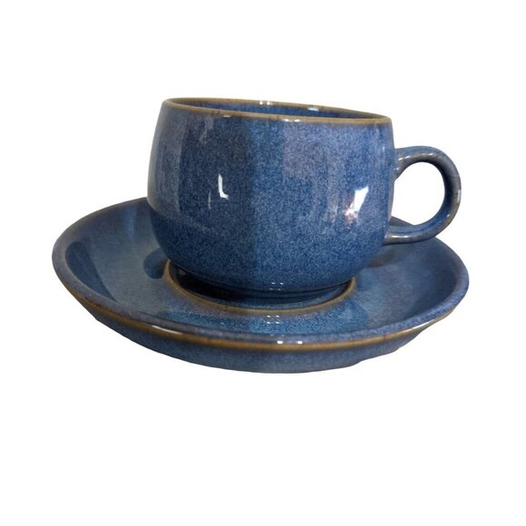 Blue Denby - Authentic English Stoneware ~Replacement cup and saucer - Picture 1 of 9